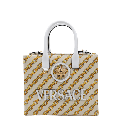 Chain Stripes La Medusa Small Shopping Bag