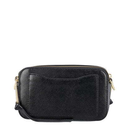 The Snapshot Saffiano Leather Crossbody Bag - BLACK/MULTI