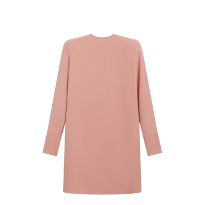 MAYFEYR - Valentino - Pink Silk Short Dress With Embroidered Bows - 9B3VAKN61MM3GH