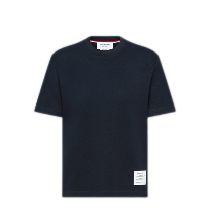 MAYFEYR - Thom Browne - Short Sleeve Tee With Engineered 4 Bar Stripe In Classic Pique - FJS207A00050415