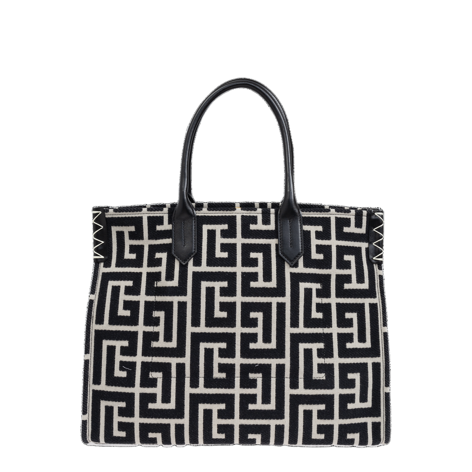 B-Army 42 Monogram Jacquard and Leather Tote Bag