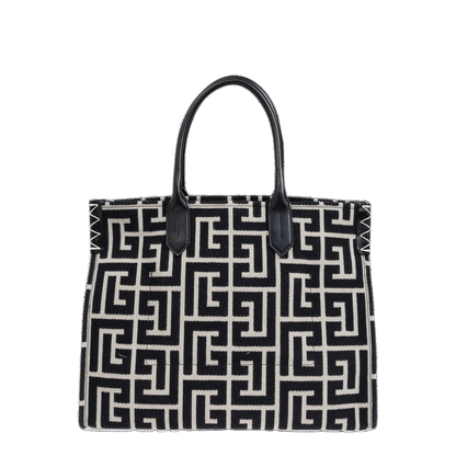 B-Army 42 Monogram Jacquard and Leather Tote Bag