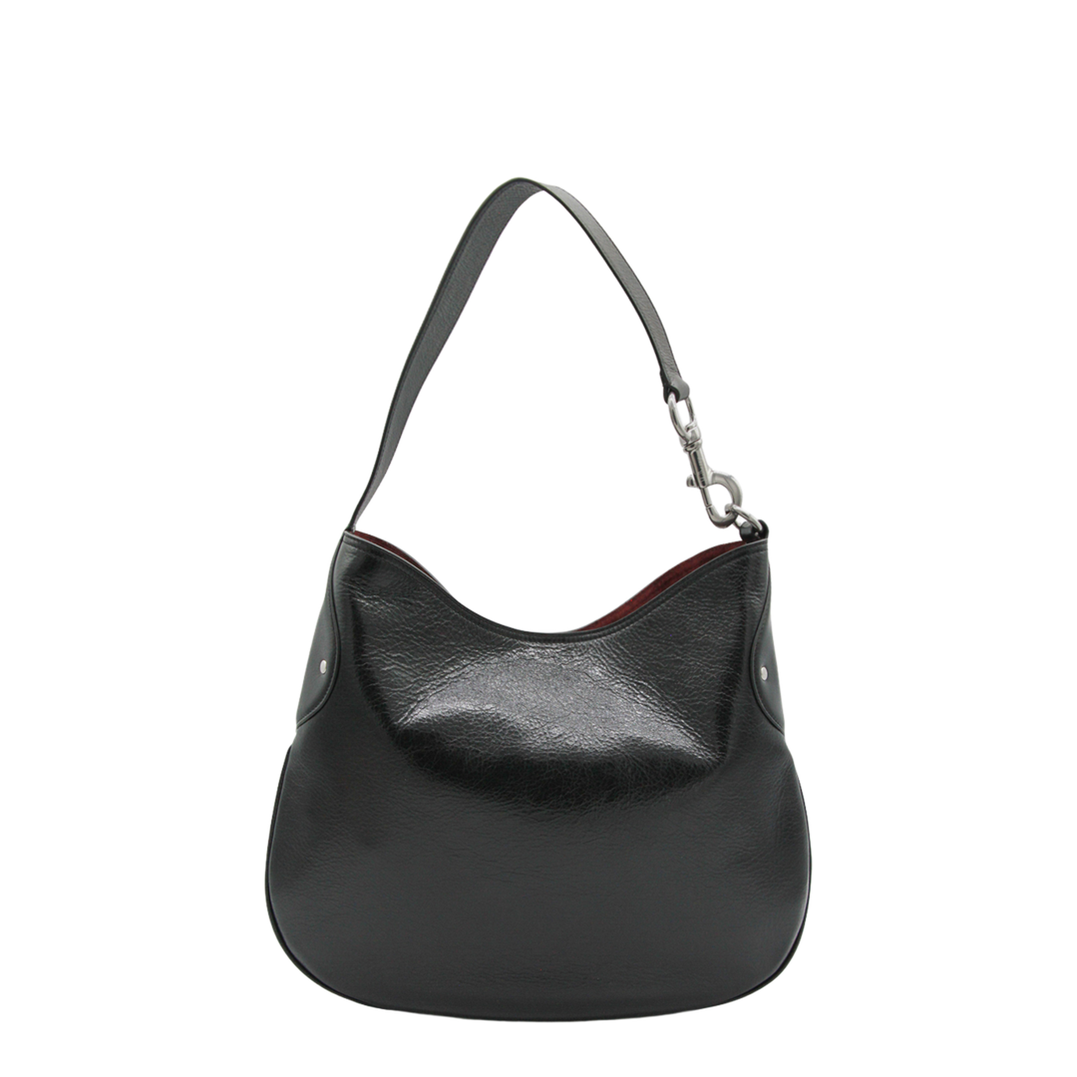 Hackney Shoulder Bag High Shine Calf Leather - Black