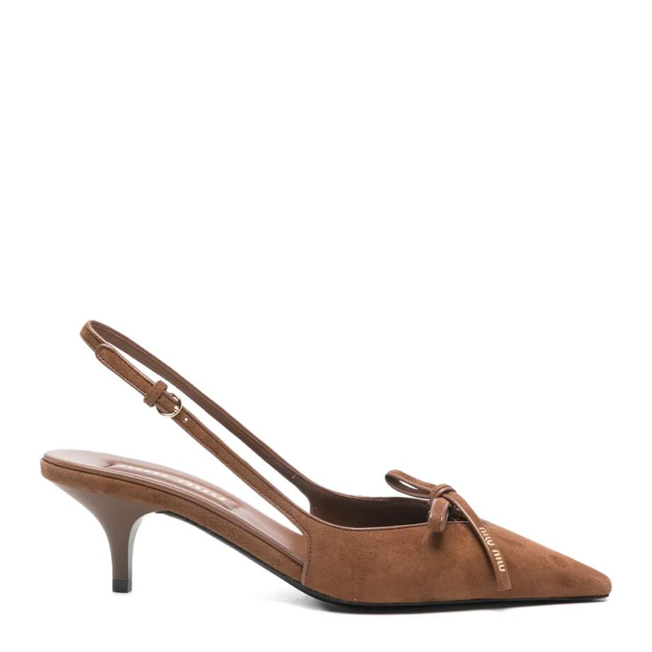 MAYFEYR - MIUMIU - Suede Slingback Pumps With Bow - 5I474EF055008F0316