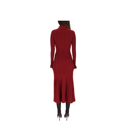 MAYFEYR - Self Portrait - Midi Dress With Collar - AW25008MABUBURGUNDY
