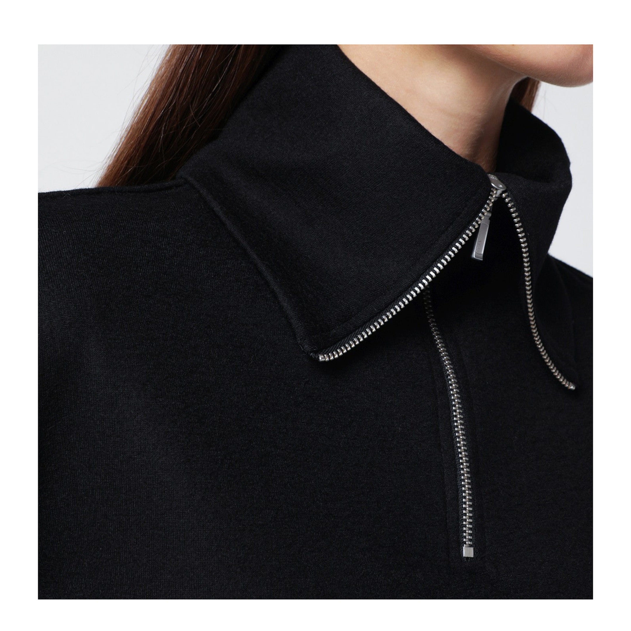 MAYFEYR - Entire Studios - Black Wool Zip Collar Top - ESU-W25-2039WOBL