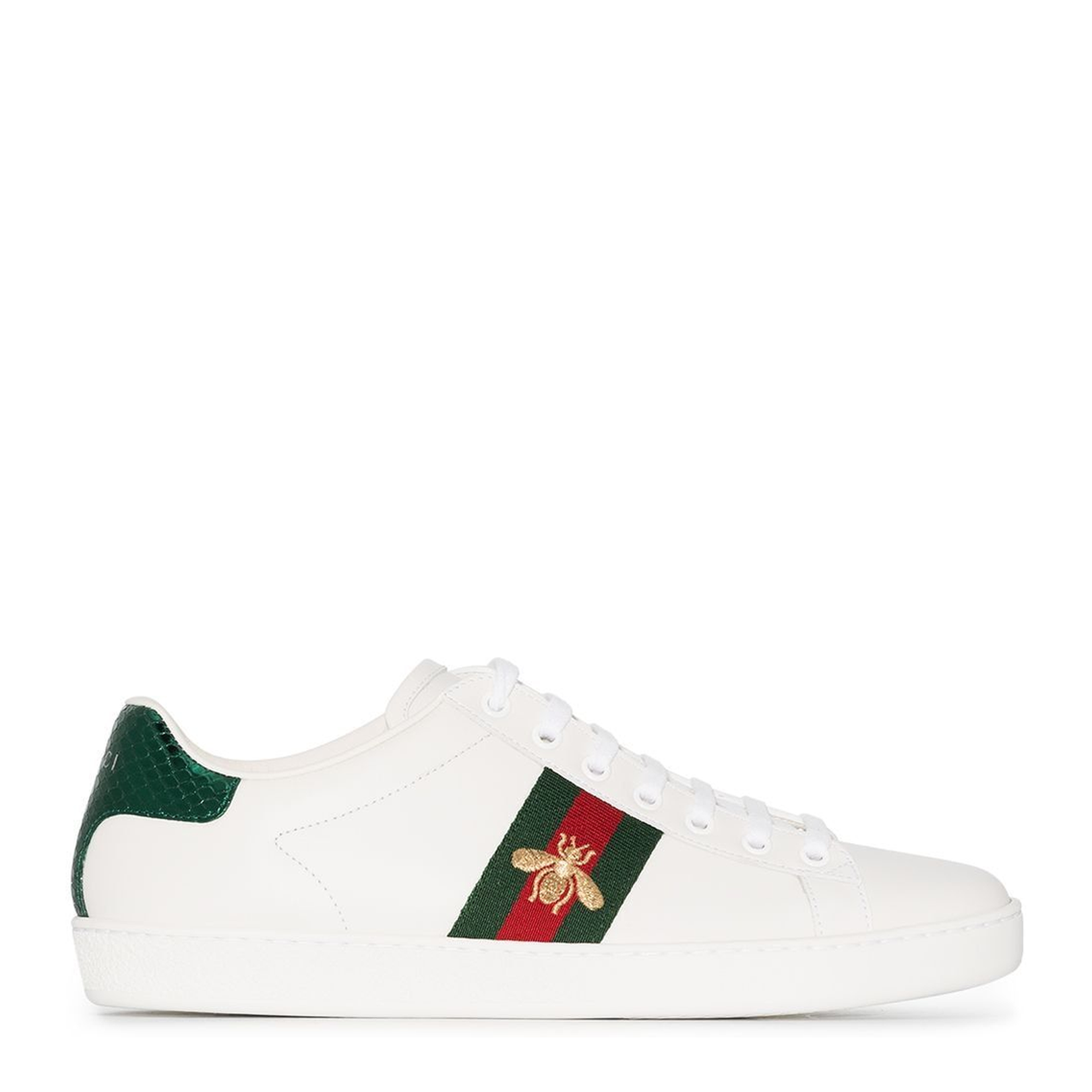 White Ace Embroidered Trainers