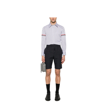 MAYFEYR - Thom Browne - Straight Fit L/S Shirt With Gg Armband In Gingham Check Poplin - MWL301OF0998035