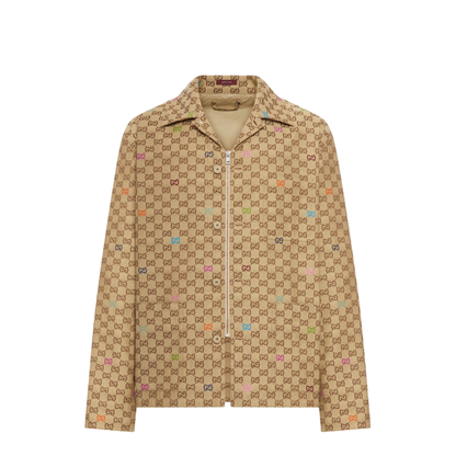 Canvas Jacket in Camel and Dark Brown
