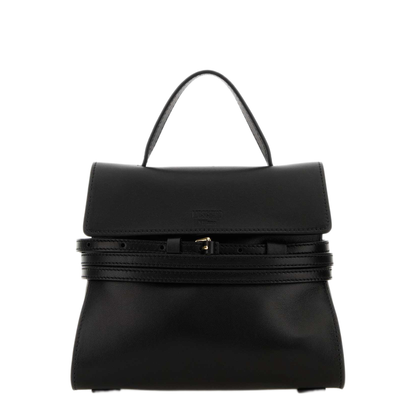 MAYFEYR - Moschino - Black Nappa Leather Small Tie Me Handbag - MC4163PP0OOA0000