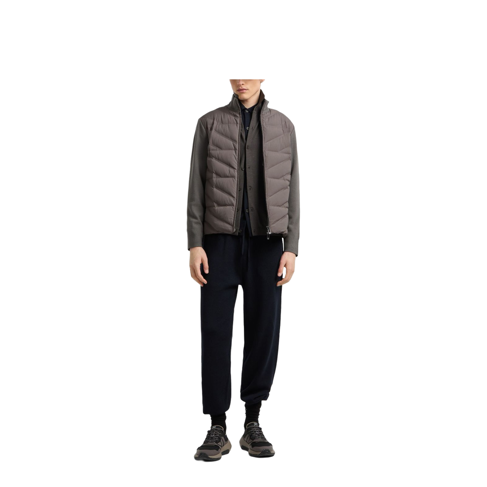 Travel Essentials Two-Piece Effect Full-Zip Down Jacket