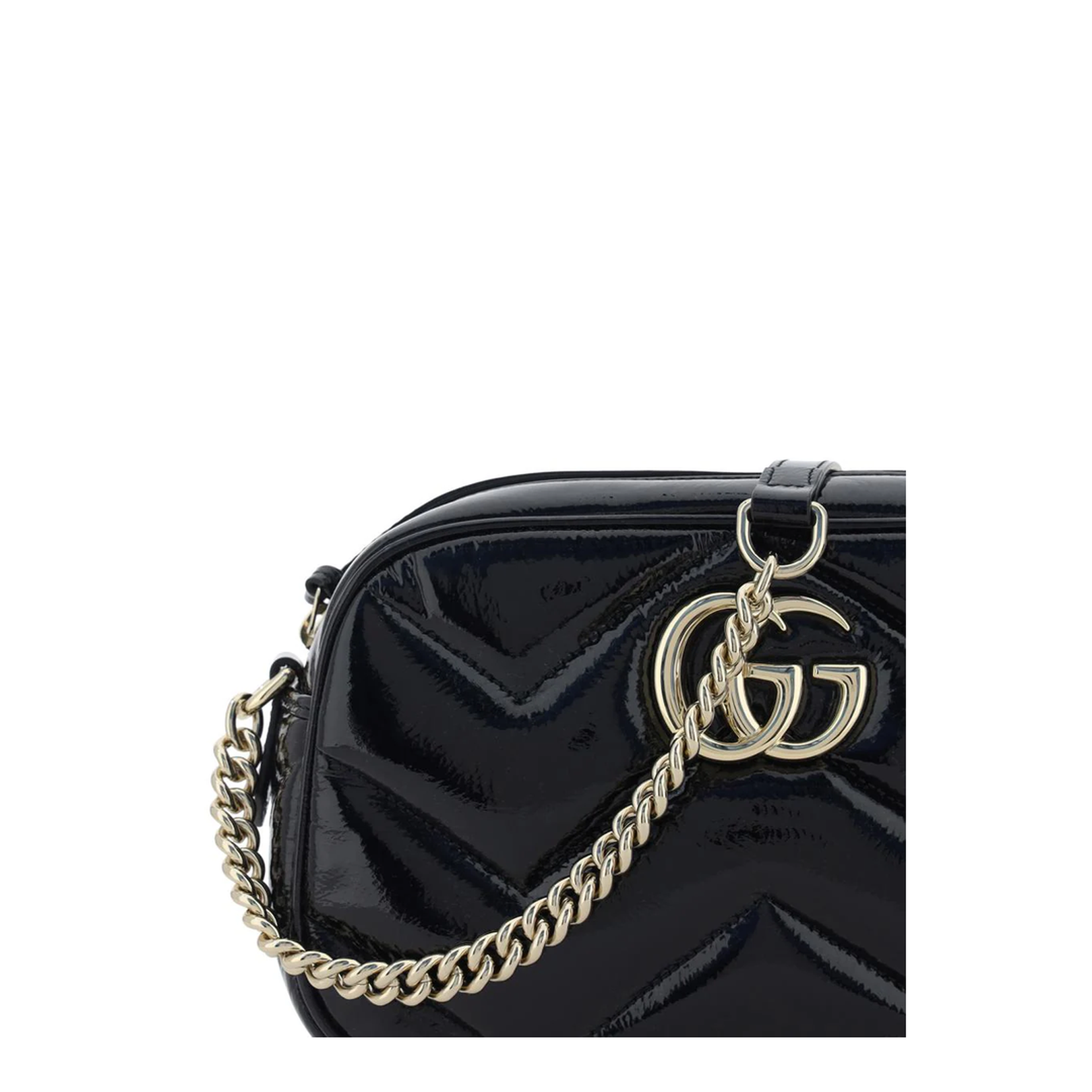 GG Marmont Small Leather Camera Bag - Black