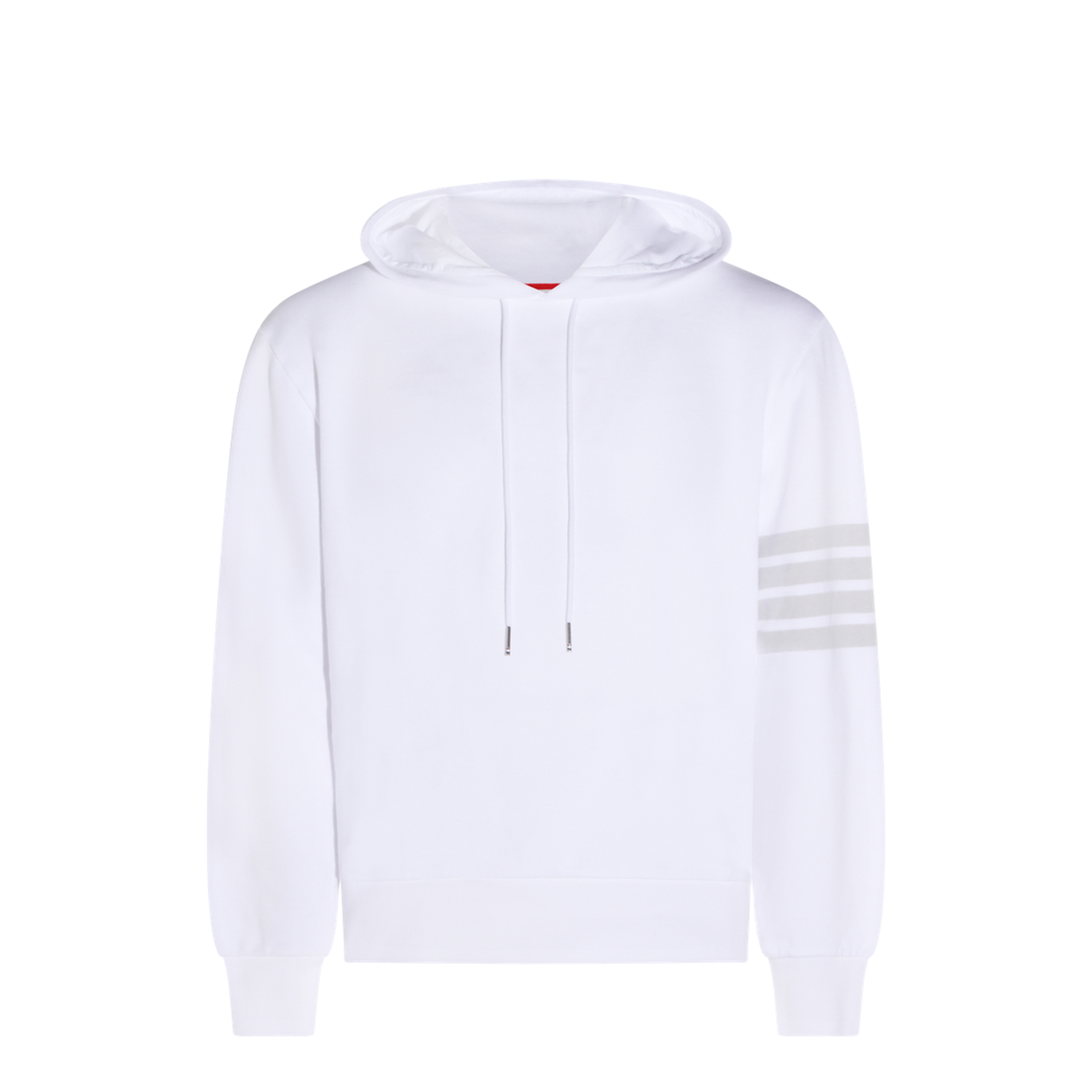 Long Sleeve Hoodie Pullover With Overdyed 4 Bar In Solid Loopback