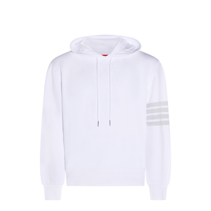 Long Sleeve Hoodie Pullover With Overdyed 4 Bar In Solid Loopback
