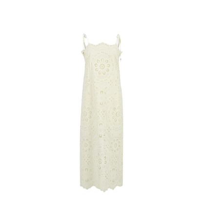 Embroidered Dress Ivory