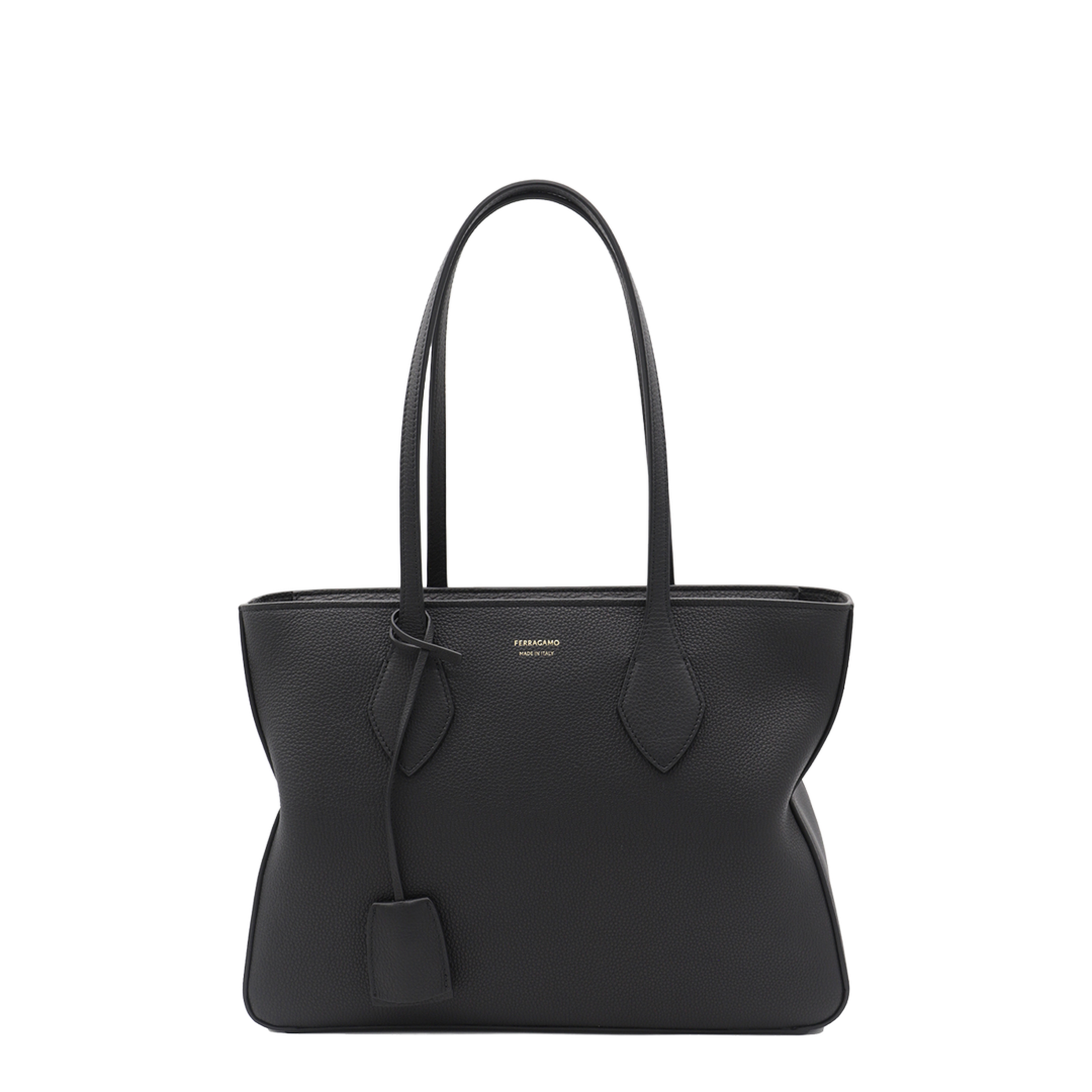 Ferragamo Black Leather Tote Bag