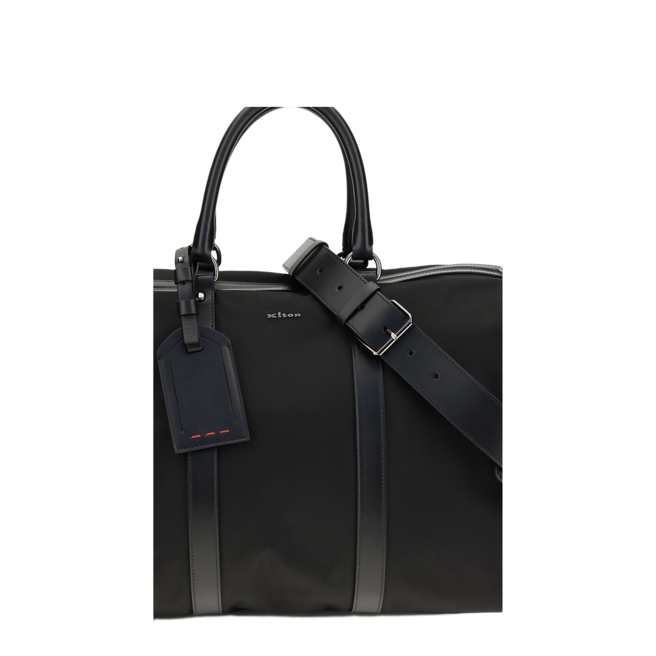 MAYFEYR - Kiton - Leather Trim Travel Duffle Bag - UBA0158N0127001NERO