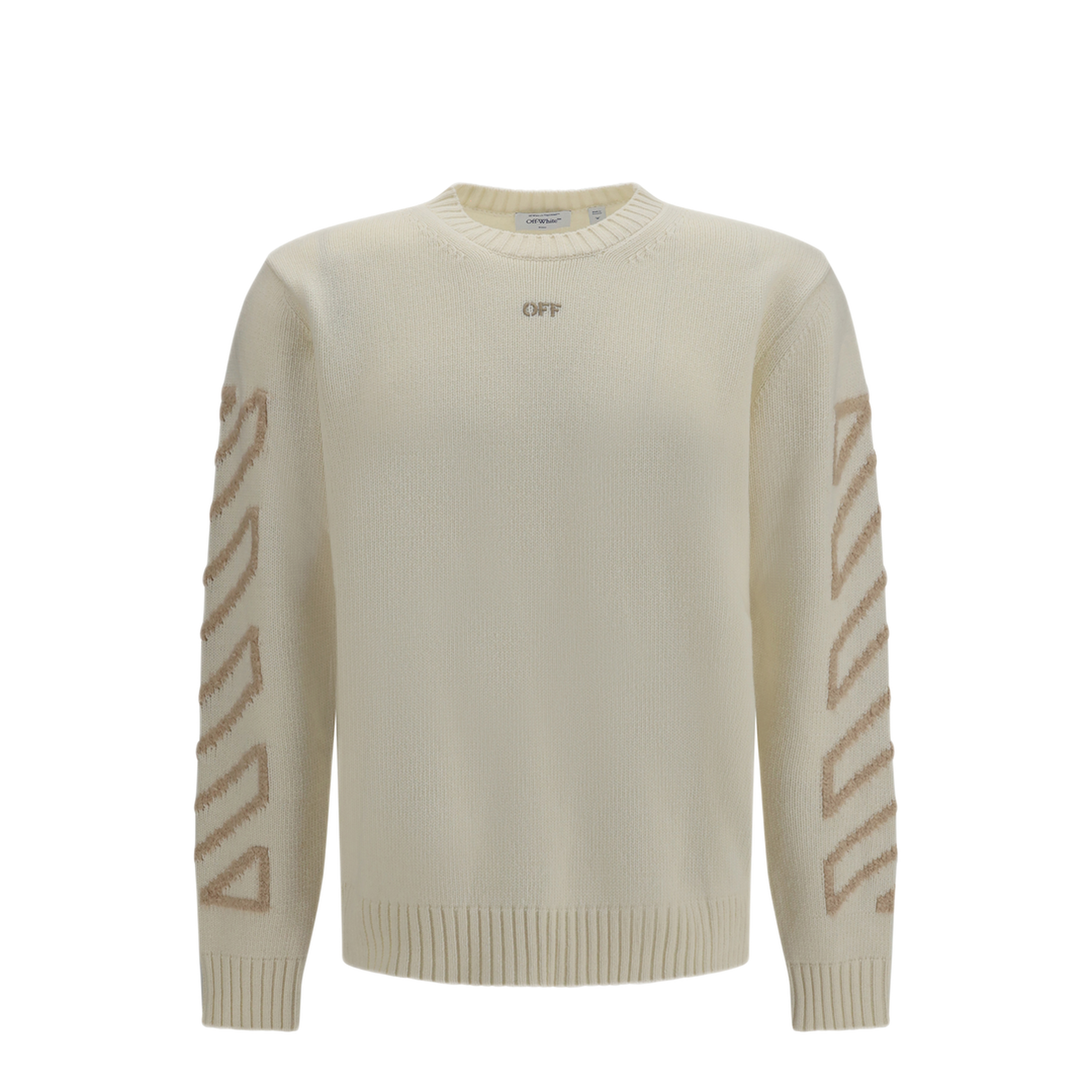 MAYFEYR - Off-White - Arrow Fuzzy Crewneck Sweater - OMHE087F26KNI00110110