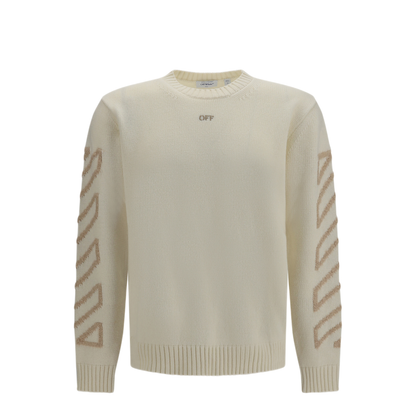 MAYFEYR - Off-White - Arrow Fuzzy Crewneck Sweater - OMHE087F26KNI00110110