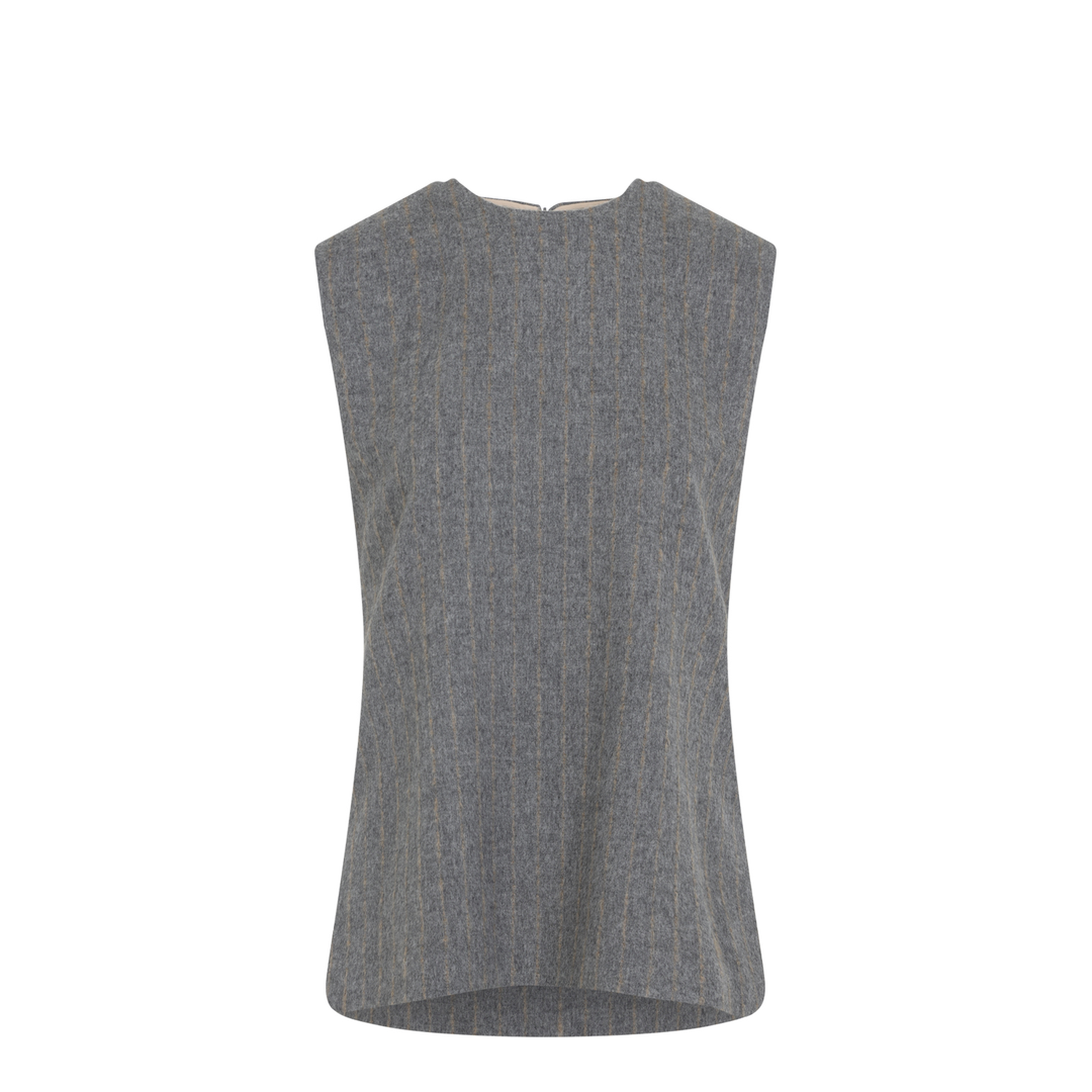 MAYFEYR - CARVEN - Grey Wool Sleeveless Shift Top - 6252K21166N751