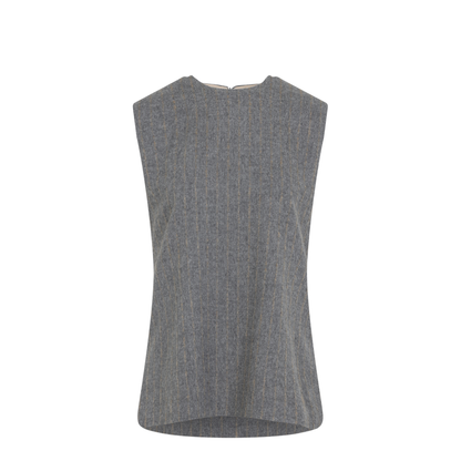 MAYFEYR - CARVEN - Grey Wool Sleeveless Shift Top - 6252K21166N751