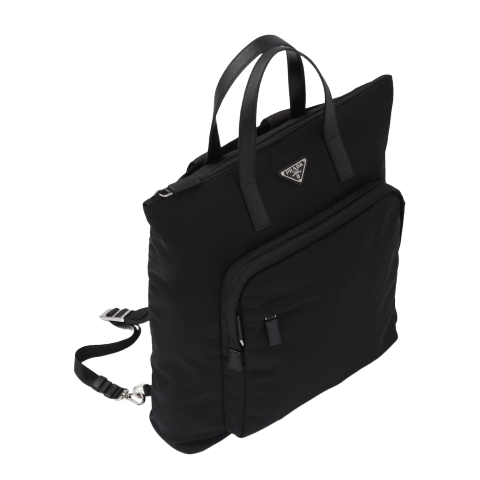 Re-Nylon and Saffiano Leather Tote Bag