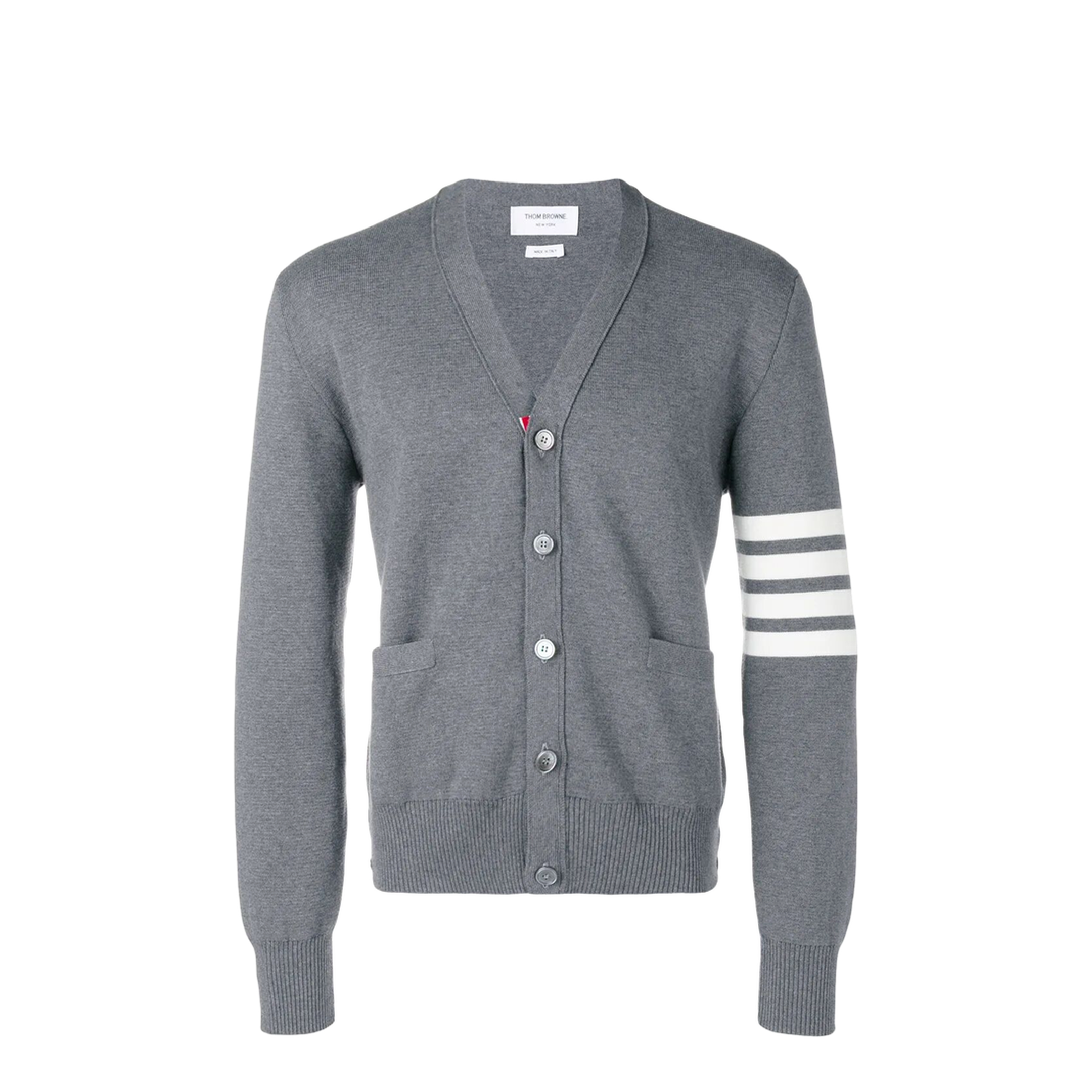 MAYFEYR - Thom Browne - 4-Bar V-Neck Cotton Cardigan - MKC171A00219