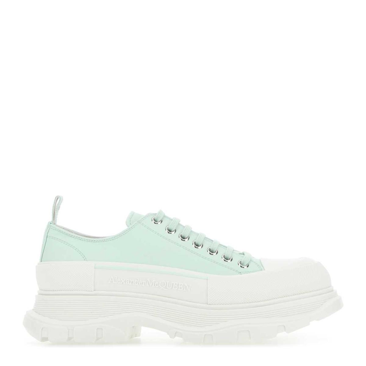 MAYFEYR - Alexander Mcqueen - Sea Green Leather Tread Slick Sneakers - 705662WHZ624615