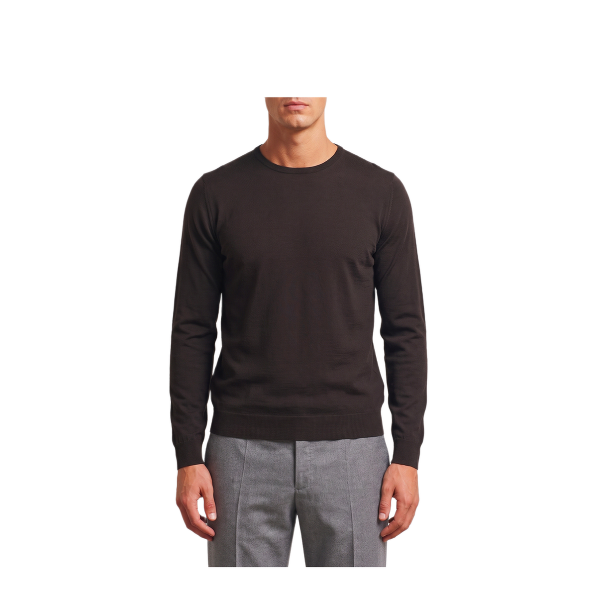 MAYFEYR - John Smedley - Lundy Crew Neck Sweater Faulkner Brown - LUNDYFAULKNERBROWN