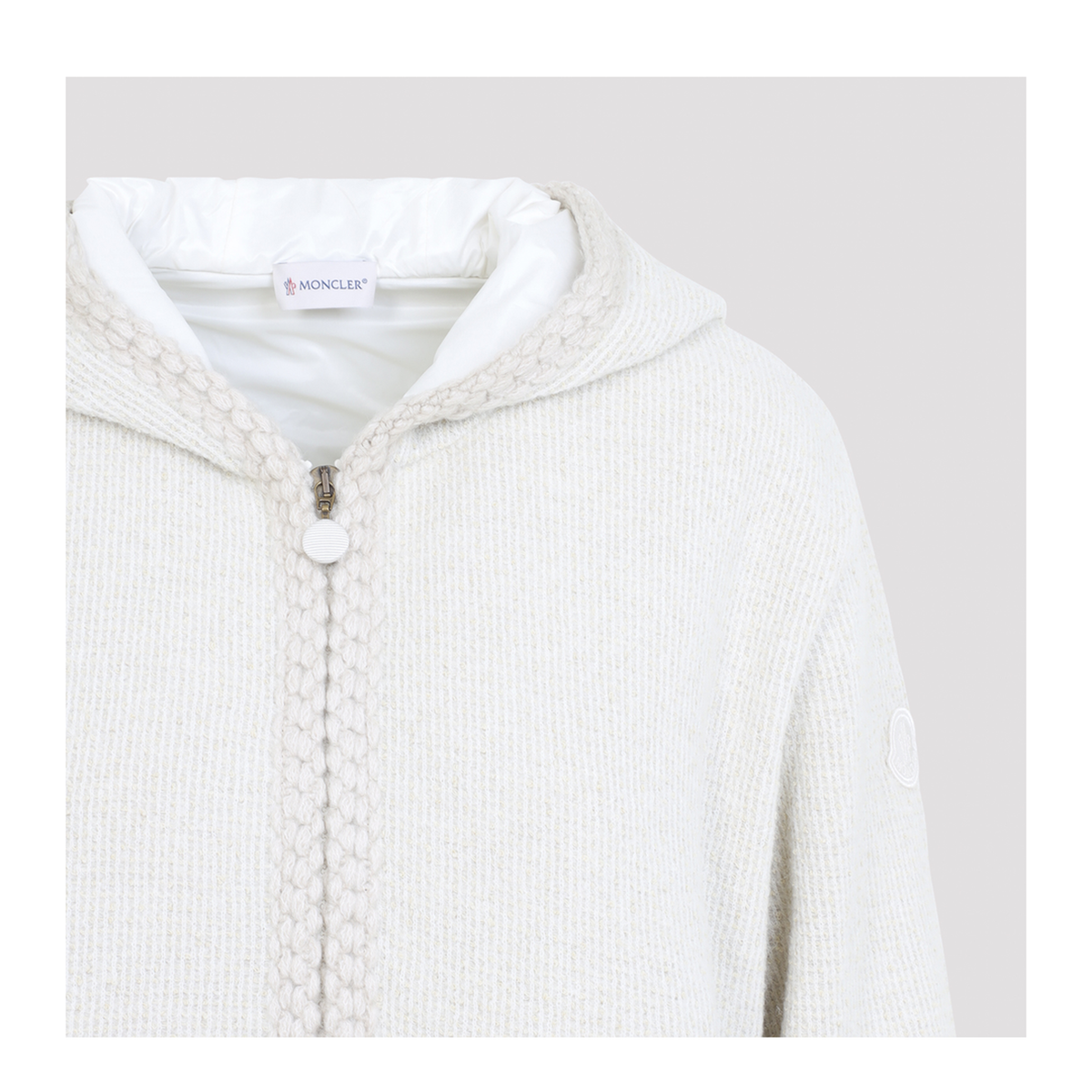 Moncler White Zip Up Cardigan – MAYFEYR
