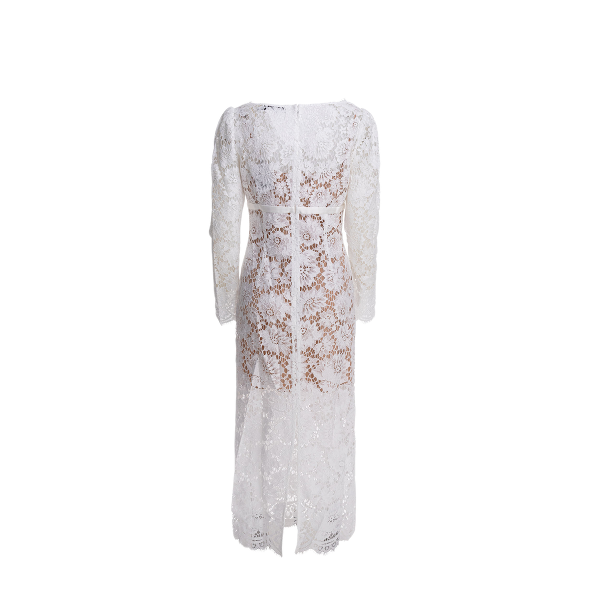 MAYFEYR - Self Portrait - Long Lace Dress - AW25202MWWHITE