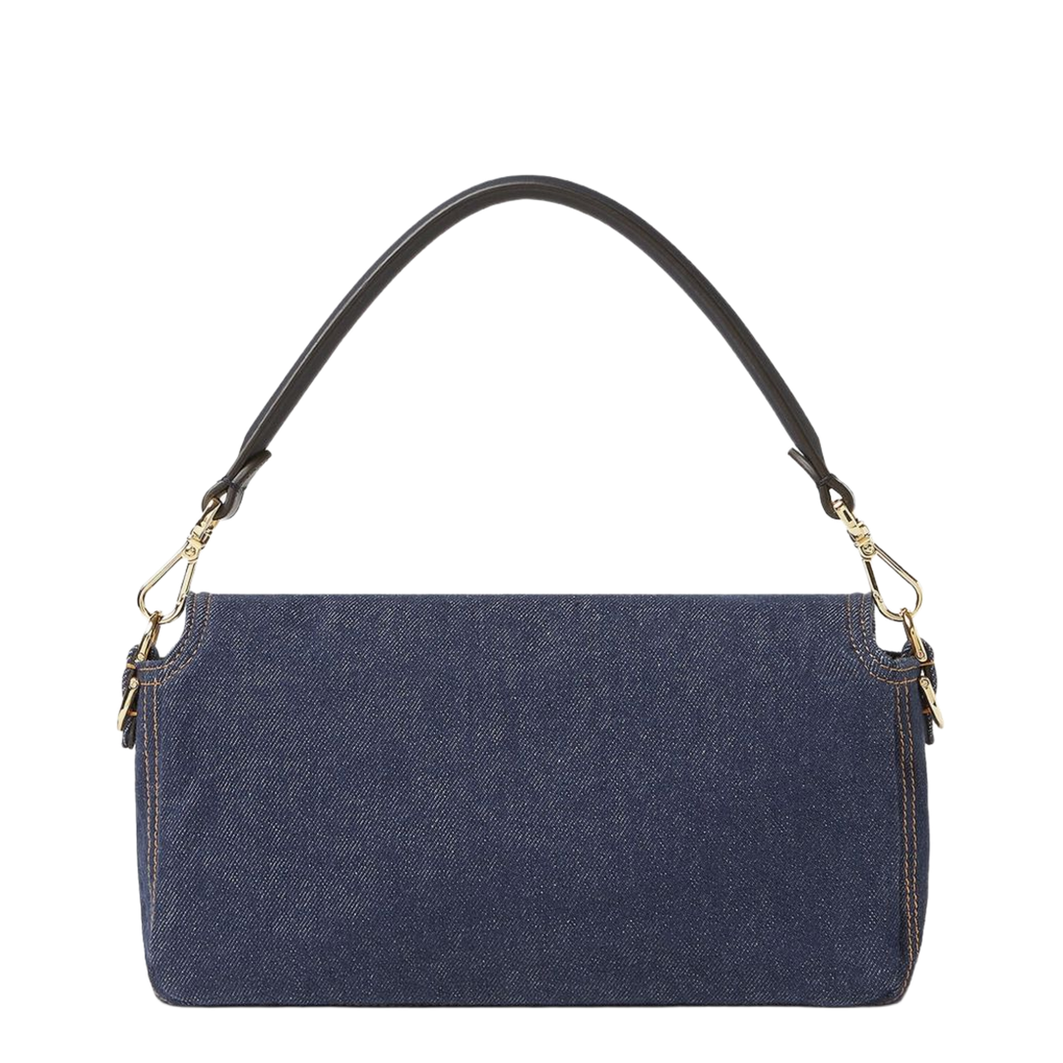 Baguette Medium Denim Shoulder Bag - Blue