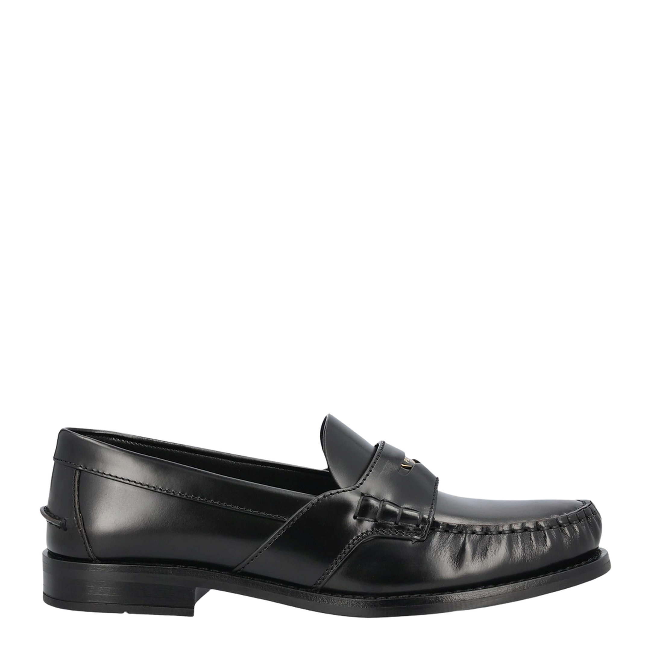 Black Brushed Leather Loafers
