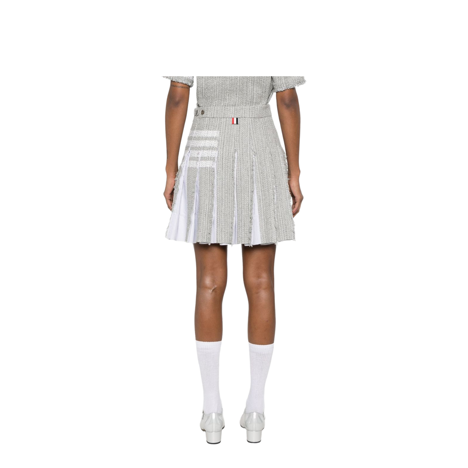Pleated Tweed Skirt