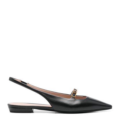 Nappa-leather Slingback Ballerinas with Eagle Plate