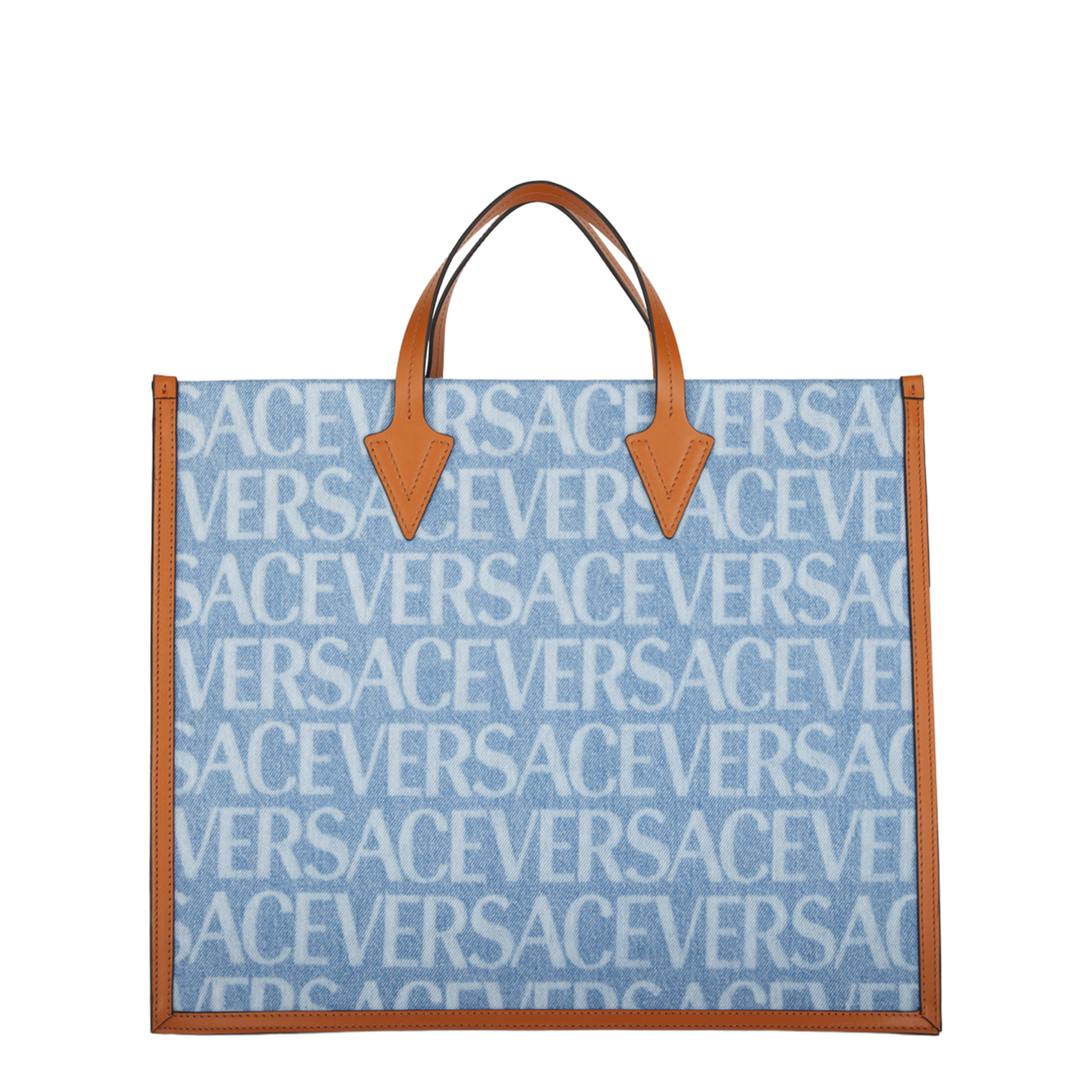 Denim Allover Logo Tote