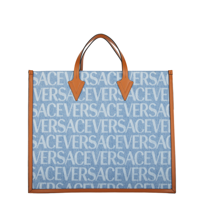 Denim Allover Logo Tote