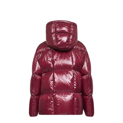 Red Parana Hooded Short Down Jacket