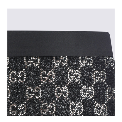 Embroidered Wool Tweed Lamé Shorts