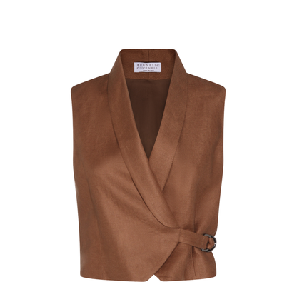 Women's Linen Top Brown