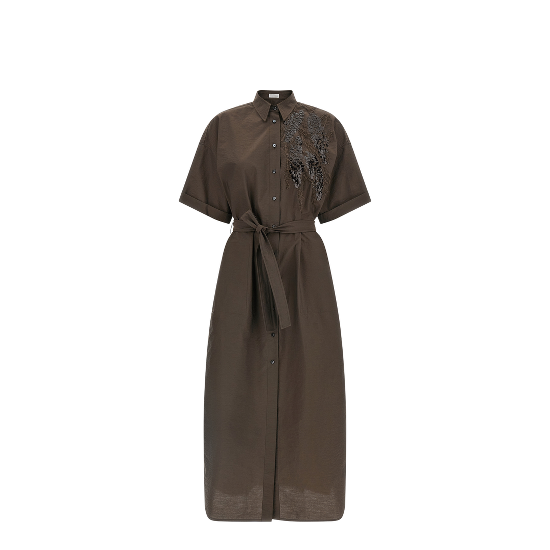 Cotton Long Dress - Brown