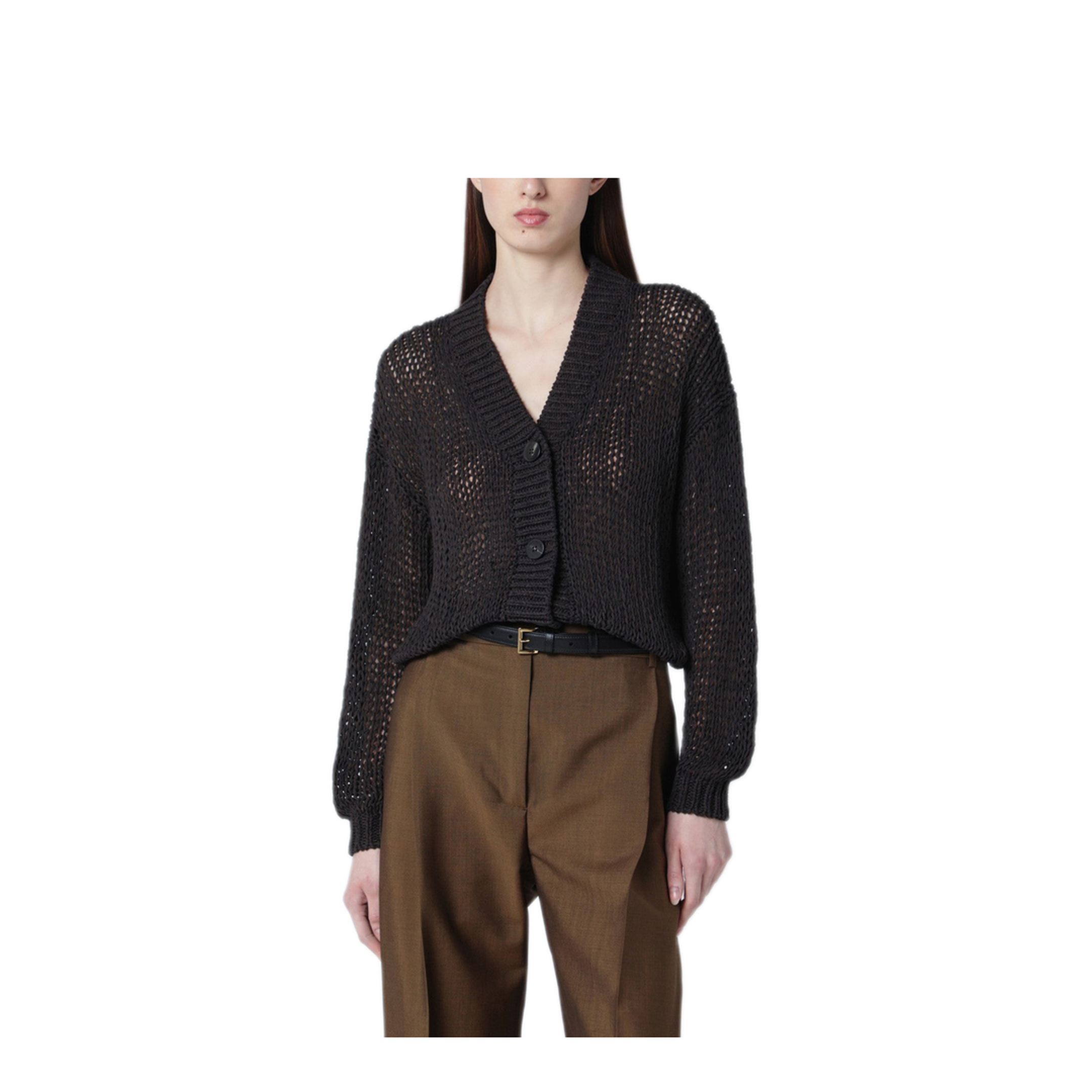 MAYFEYR - Roberto Collina - Brown Cotton Blend Knit Cardigan - 261FXA41010CO08