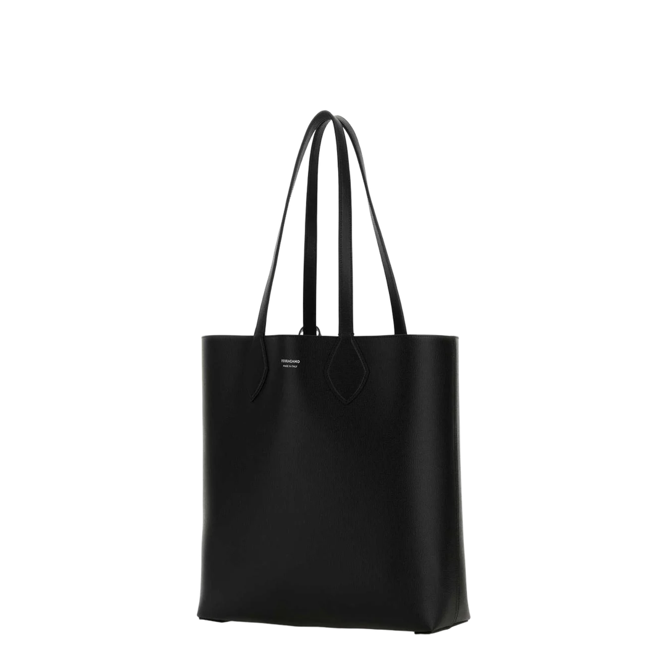 Black Leather Allover Shopping Bag