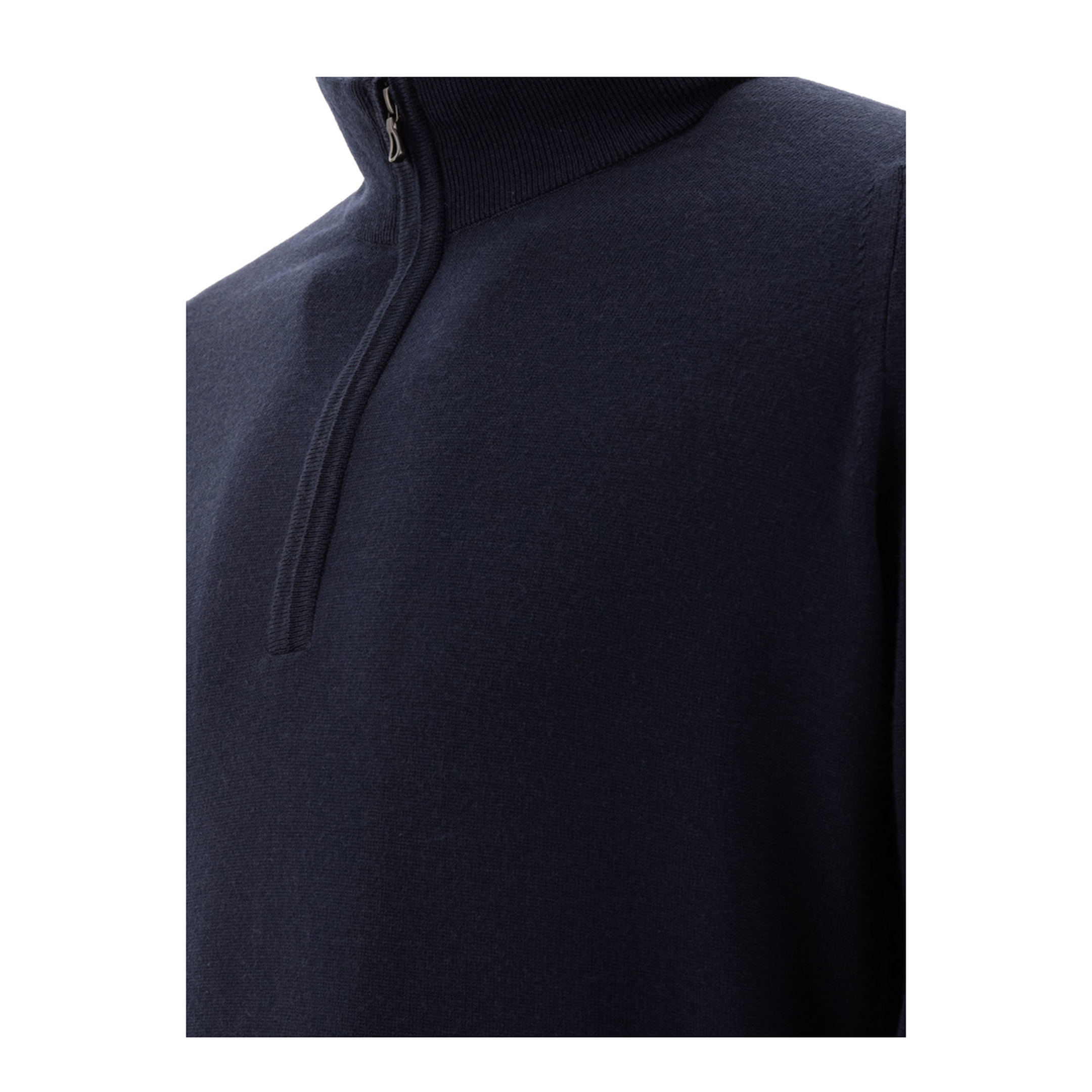 MAYFEYR - John Smedley - Merino Wool Tapton Half Zip Sweater - TAPTONMIDNIGHT