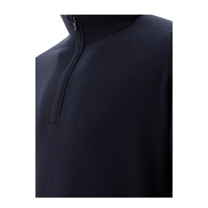 MAYFEYR - John Smedley - Merino Wool Tapton Half Zip Sweater - TAPTONMIDNIGHT