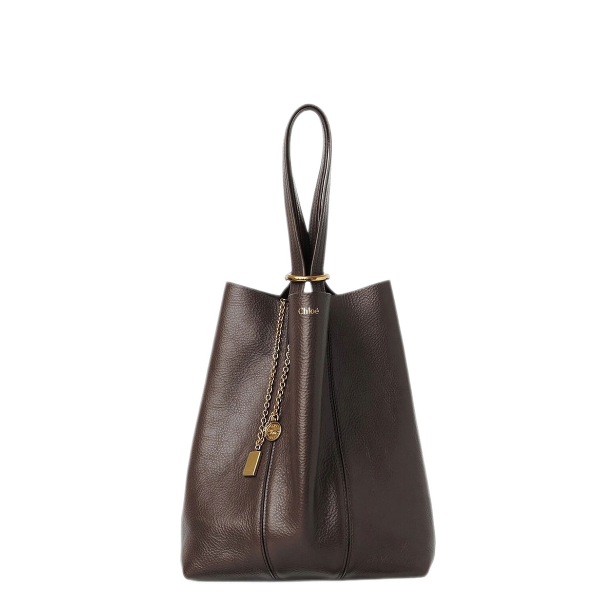 Spin One Size Calfskin Tote - Kohl Brown