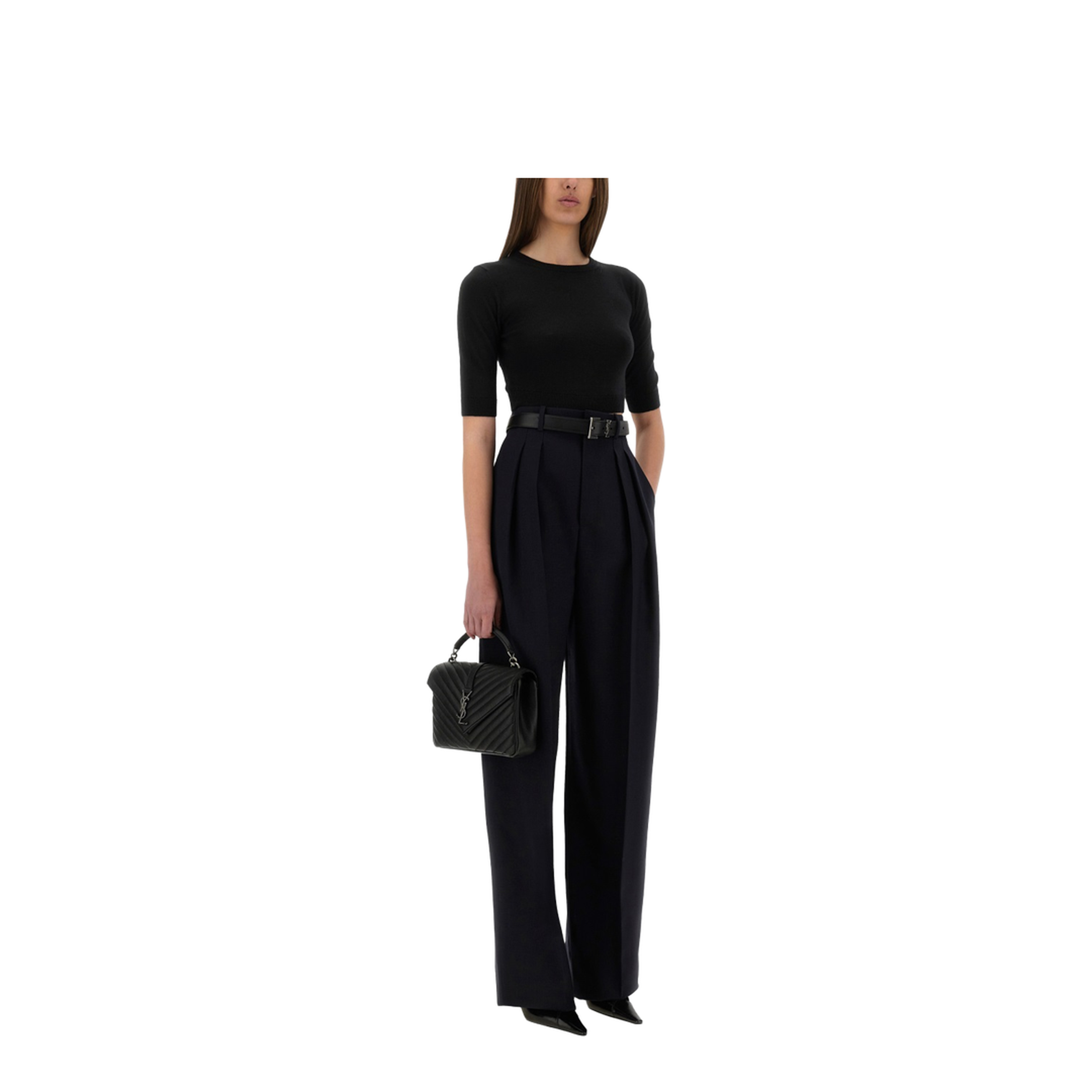 MAYFEYR - Saint Laurent - Wide-Leg Pants In Grain De Poudre - 824389Y5K324140