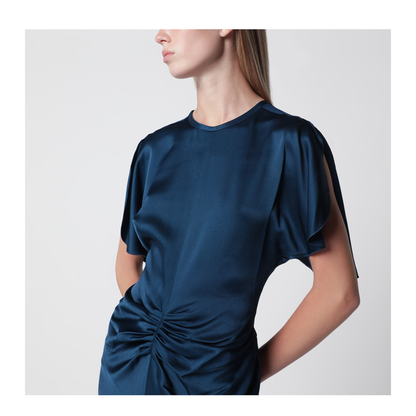 MAYFEYR - Victoria Beckham - Ocean Blue Isabella Satin Crêpe Maxi Dress - 1226WDR007004ASIDO