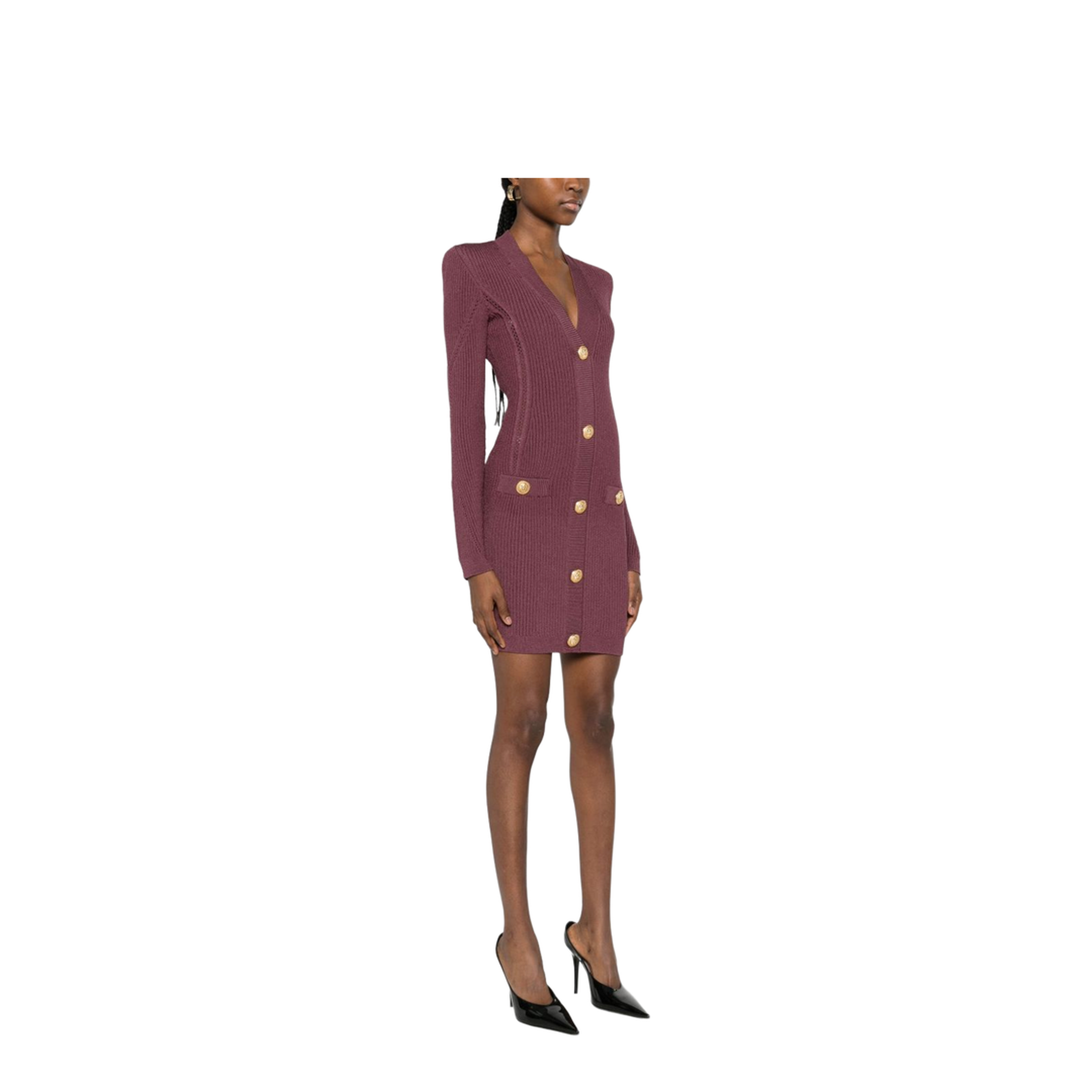 V-necked short dress red