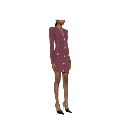 V-necked short dress red